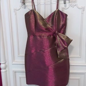 A gold and pink dress